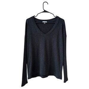 Standard James Perse Pullover Sweater Top Size LG (3) Black Office Work Minimal